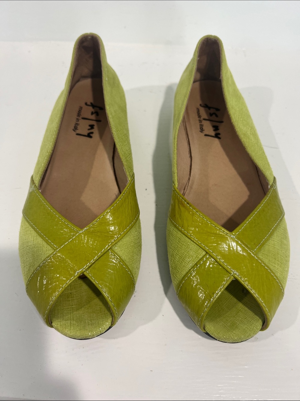 french sole ny fs/ny lime green flats size 7.5 comfort stylish
